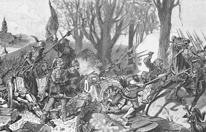 Der „Bauernjörg“  Georg von Waldburg schlägt am 12. Mai 1525 bei Böblingen das Bauernheer.<span class='image-autor'>Foto: IMAGO/H. Tschanz-Hofmann/IMAGO/H.Tschanz-Hofmann</span>