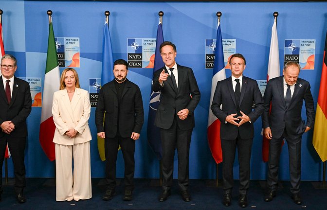Ein E5-Treffen auf Spitzenebene gab es zuletzt 2025 - damals mit dem ukrainischen Präsidenten Selenskyj. (Archivbild)<span class='image-autor'>Foto: Ben Stansall/Pool AFP/AP/dpa</span>