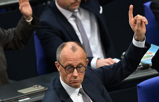 Jetzt bin ich dran: Friedrich Merz ist der designierte Bundeskanzler. Wann wird er ins Amt gewählt?<span class='image-autor'>Foto: AFP/RALF HIRSCHBERGER</span>