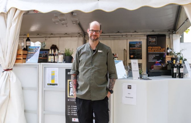 Betriebsleiter Kai Meeß am Stand der Frischemacher<span class='image-autor'>Stefanie Schlecht</span>