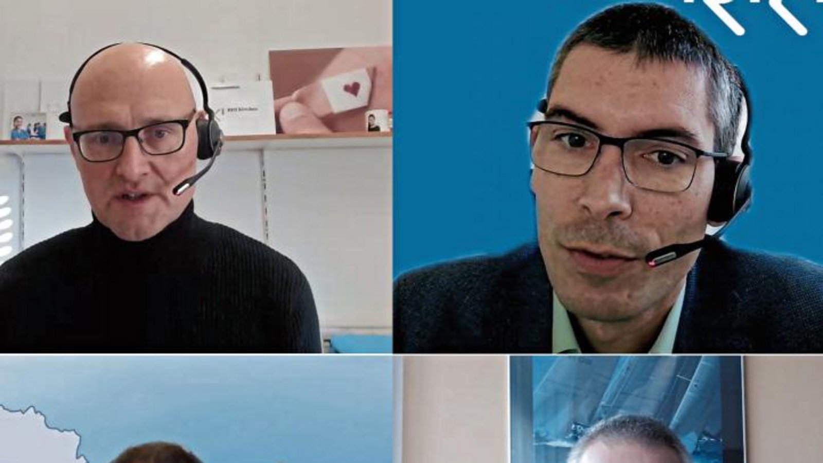 Die Lage in den Kliniken hat sich entspannt, die nächste Herausforderung steht mit Omikron aber schon bevor. Über die aktuelle Lage berichteten am Donnerstag Alexander Tsongas, Stefan Weiß, Axel Hechenberger und Götz Geldner (von oben links nach unten rechts). Foto: Friedrich Die Lage in den Kliniken hat sich entspannt, die nächste Herausforderung steht mit Omikron aber schon bevor. Über die aktuelle Lage berichteten am Donnerstag Alexander Tsongas, Stefan Weiß, Axel Hechenberger und Götz Geldner (von oben links nach unten rechts). Foto: Friedrich