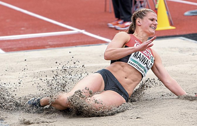 Anna Maiwald ist als Nummer drei der deutschen Siebenkampf-Bestenliste – die Nummer eins und zwei fehlen – die Topfavoritin auf den DM-Titel in Bietigheim. Foto: Archiv/Baumann