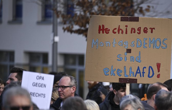 Bei einer Demonstration in Hechingen im Januar machten die Teilnehmer deutlich, was sie von der AfD halten. (Symbolbild)<span class='image-autor'>Foto: imago/Ulmer/Teamfoto</span>
