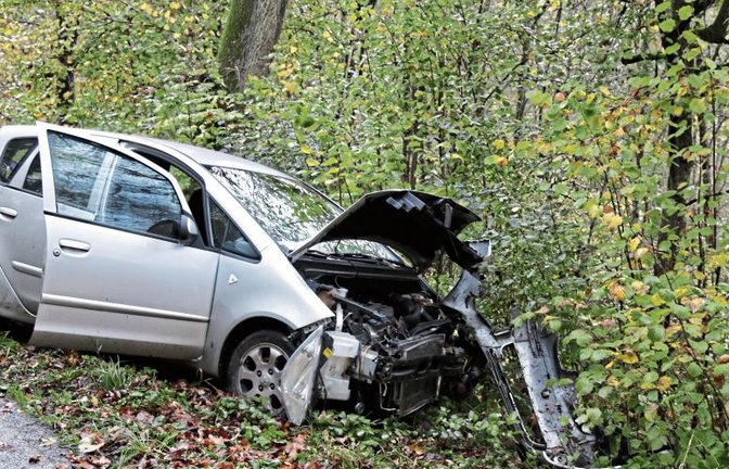 Kurz vor Großsachsenheim ist das Auto von der Straße abgekommen. Foto: Bögel