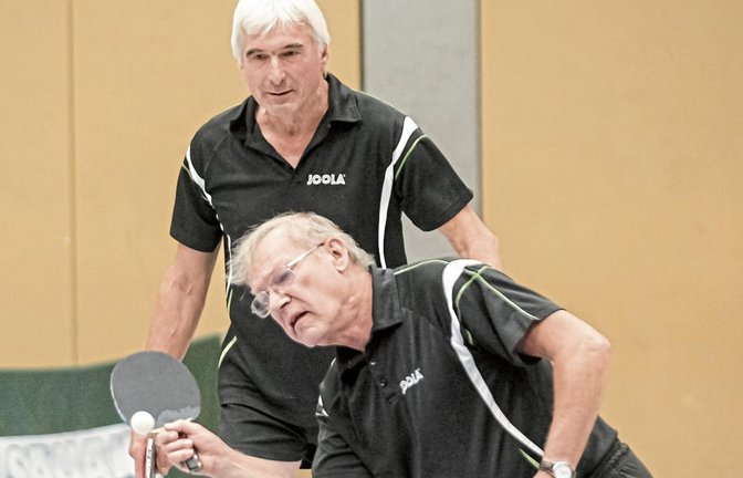 Auch wenn Erwin Schlag (vorne) und Reinhard Lämmle ihr Doppel verloren, gab es doch einen klaren Sieg für Enzweihingen. Foto: Simecek
