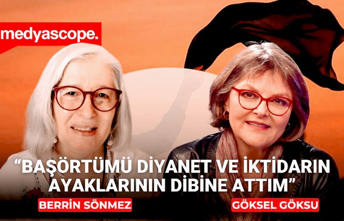 Berrin Sönmez (li.) hat ihr Kopftuch auf medienwirksame Weise abgelegt.<span class='image-autor'>Foto: Medyascope/Güsten</span>