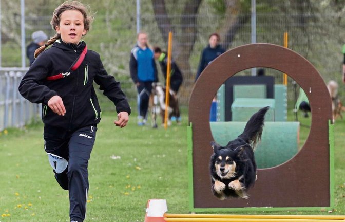 Estella Fleischmann vom VdH Iptingen hat mit Bella im Vierkampf 1 bis 14 Jahre mit 255 Punkten den ersten Platz belegt. Foto: Küppers