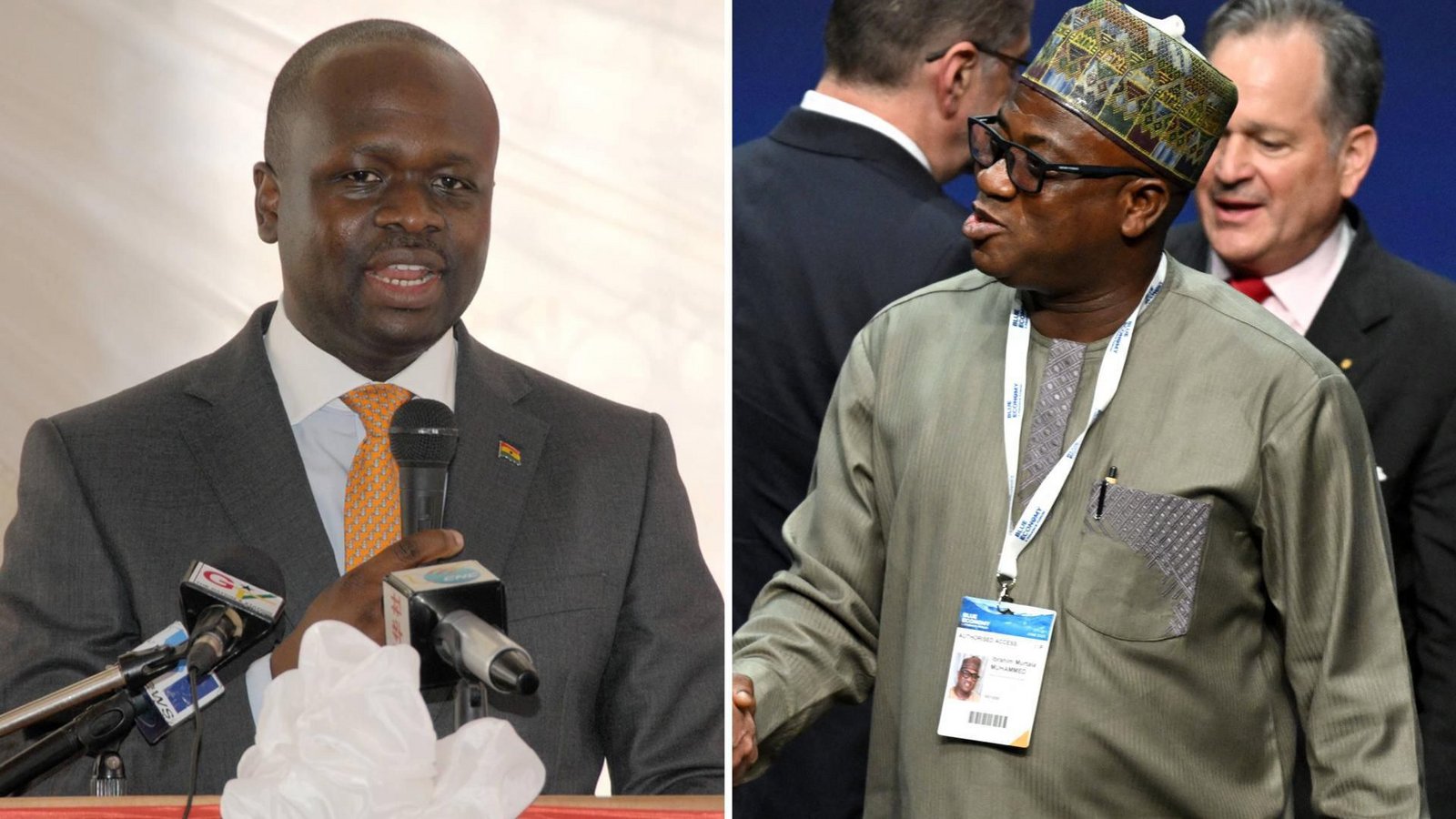 Unter den Opfern des Unglücks seien Verteidigungsminister Edward Omane Boamah (l.) und Umweltminister Ibrahim Murtala Muhammed (Archivfotos).Foto: imago/Xinhua Afrika/imago stock&people Unter den Opfern des Unglücks seien Verteidigungsminister Edward Omane Boamah (l.) und Umweltminister Ibrahim Murtala Muhammed (Archivfotos).Foto: imago/Xinhua Afrika/imago stock&people
