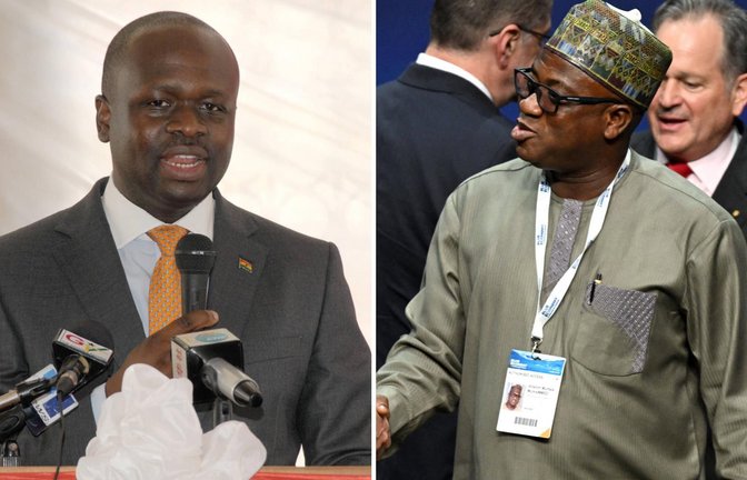 Unter den Opfern des Unglücks seien Verteidigungsminister Edward Omane Boamah (l.) und Umweltminister Ibrahim Murtala Muhammed (Archivfotos).<span class='image-autor'>Foto: imago/Xinhua Afrika/imago stock&people</span>