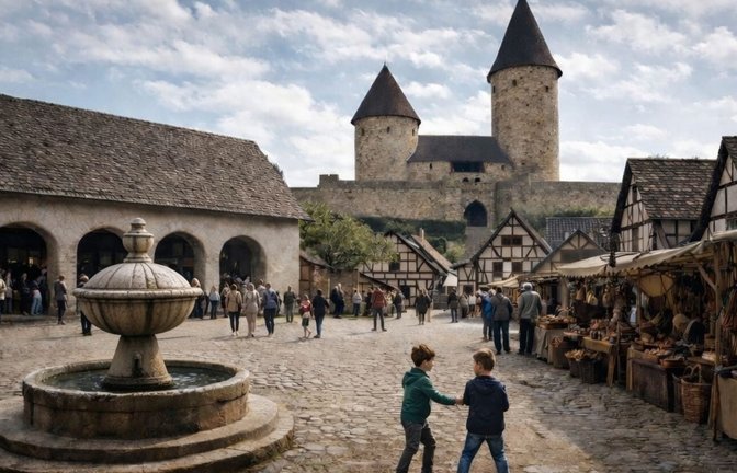 Sorgt für Misstöne zwischen der Verwaltungsgemeinschaft Vaihingen, Oberriexingen, Sersheim und Eberdingen: die geplante Mittelalter-Erlebniswelt Markstein bei Kleinglattbach. Genauer: das Vorgehen der Stadt Vaihingen. Visualisierung: Epic Realms Ventures/Archiv