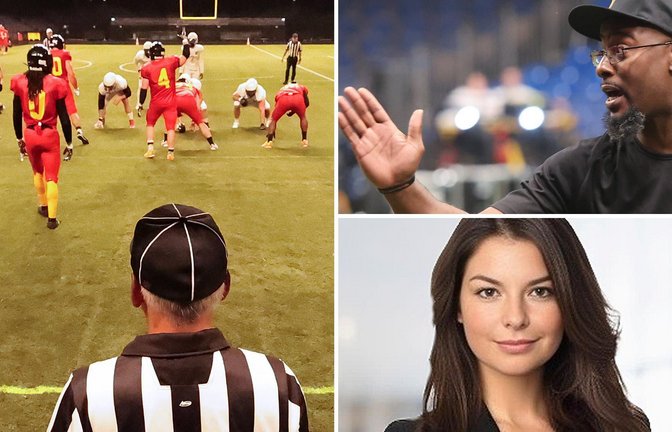 General Managerin Selina Fessel und Stallions-Trainer Keith Hilson sind überzeugt, dass auch 2027 Arena-Football in der Stuttgarter Schleyerhalle gespielt werden wird.<span class='image-autor'>Foto: Baumann (2), red</span>