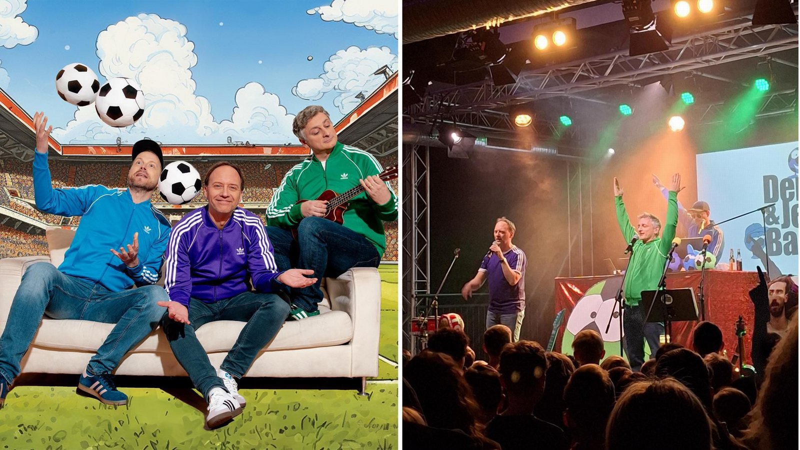 Wer Fußball-Kinder hat, kommt an den Wumms-Songs kaum vorbei. Dennis Kaupp (links Mitte), Jesko Friedrich (rechts) und DJ Markus Baier traten jetzt im Wizemann auf.Foto: Pressefoto/StZN
