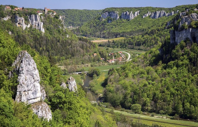 Der Ausblick vom Eichfelsen ins Obere Donautal ist einzigartig.<span class='image-autor'>Foto: Tourismusverband/Thomas Bichler</span>