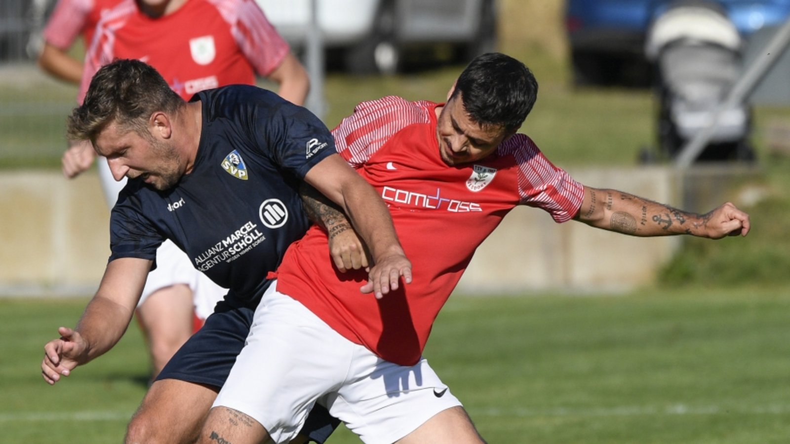 Benjamin Langhans (vorne) vom TSV Nussdorf setzt sich durch. Foto: Leitner Benjamin Langhans (vorne) vom TSV Nussdorf setzt sich durch. Foto: Leitner