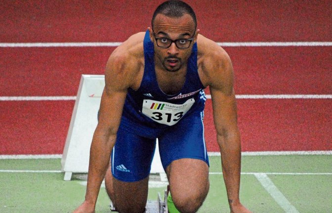 Konzentration vor dem Start: John-Henry Tate ist „noch nie so schnell“, wie er selbst sagt, in die Hallensaison gestartet. Foto: Drechsel
