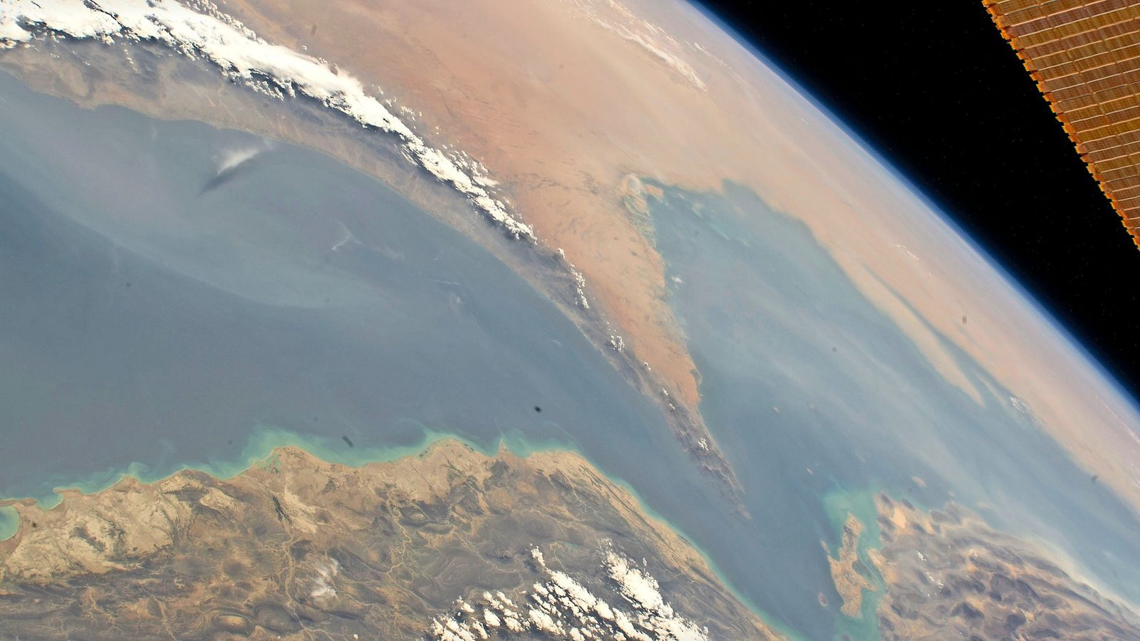 Satellitenbild der Straße von Hormus.Foto: Nasa/dpa