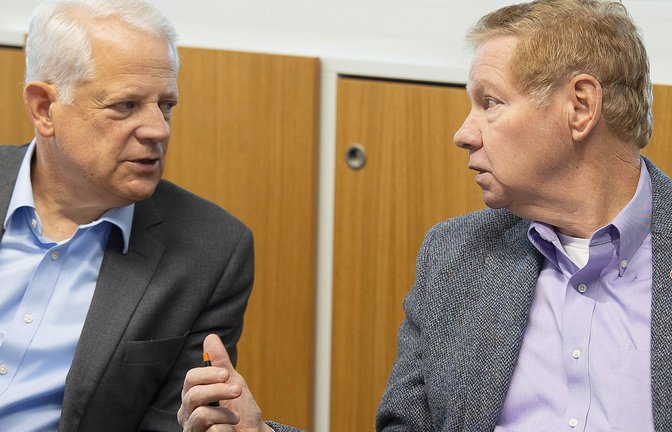 Von Polarisierung keine Spur: der US-Demokrat Steve Israel (li) und der Republikaner Tom Davis (re.) beim Redaktionsbesuch<span class='image-autor'>Foto: Lichtgut/Leif Piechowski</span>