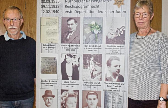 Bastian (links) und Bastian-Engelbert erinnern an die Schrecken des Nazi-Regimes.  Foto: sf