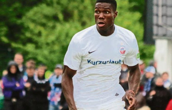 José Ikeng hat in Sersheim das Kicken gelernt und spielt jetzt in der 3. Liga. Foto: Hansa Rostock