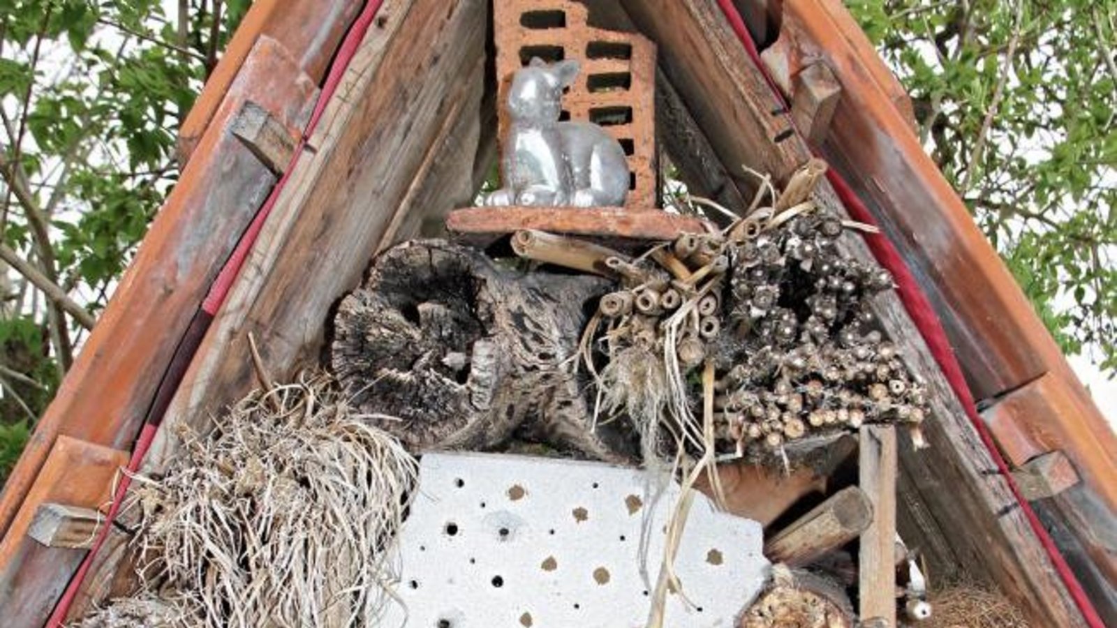 Welches Krabbeltier wollte nicht in einem so schmucken Insektenhotel unterkommen? Gesehen in der Nähe von Nussdorf.  Foto: Banholzer