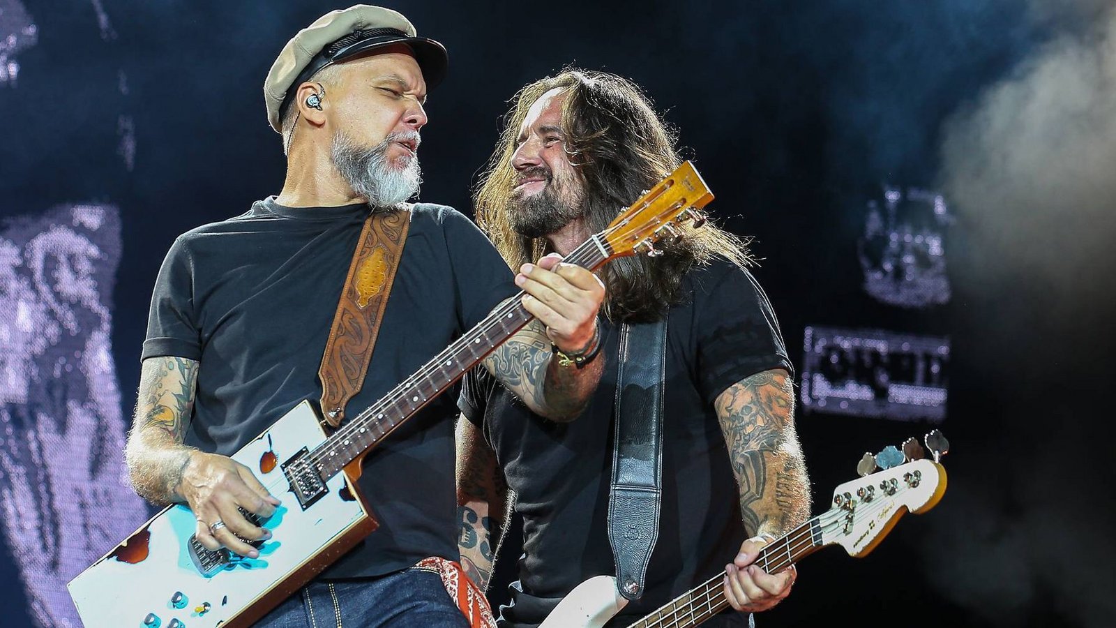 Stefan Weidner (rechts) und Matthias „Gonzo“ Röhr, zwei von vier „Onkelz“.Foto: imago images / osnapix Stefan Weidner (rechts) und Matthias „Gonzo“ Röhr, zwei von vier „Onkelz“.Foto: imago images / osnapix