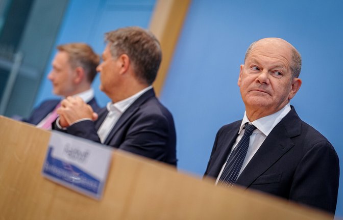 Christian Lindner, Robert Habeck und Olaf Scholz kommen nur noch schwer zusammen.<span class='image-autor'>Foto: dpa/Kay Nietfeld</span>