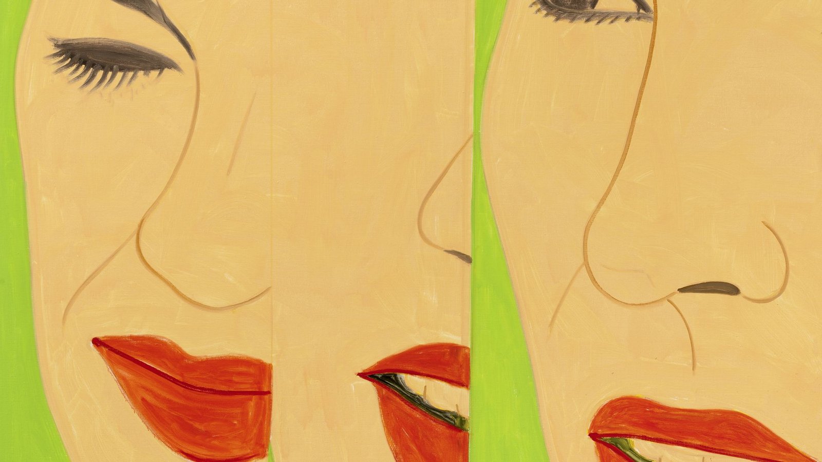 Augen zu – Mund auf: Ausschnitt aus „Purple Split 12“ von Alex KatzFoto: Alex Katz/Artists Rights Society (ARS), New York/VG Bild-Kunst/Charles Duprat