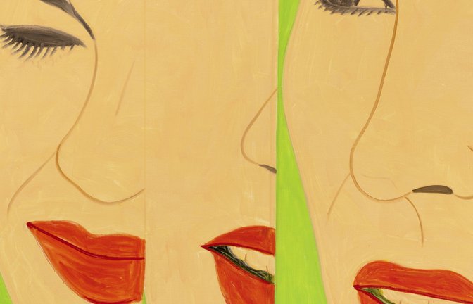 Augen zu – Mund auf: Ausschnitt aus „Purple Split 12“ von Alex Katz<span class='image-autor'>Foto: Alex Katz/Artists Rights Society (ARS), New York/VG Bild-Kunst/Charles Duprat</span>