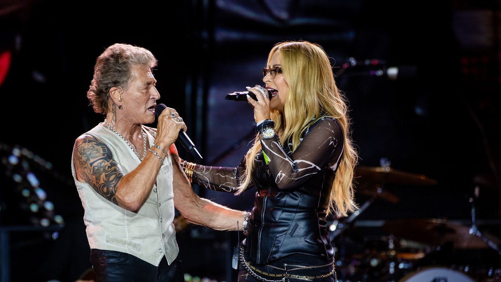 Maffay im Juli 2024 in Stuttgart mit US-Sängerin Anastacia.Foto: Lichtgut/Christoph Schmidt