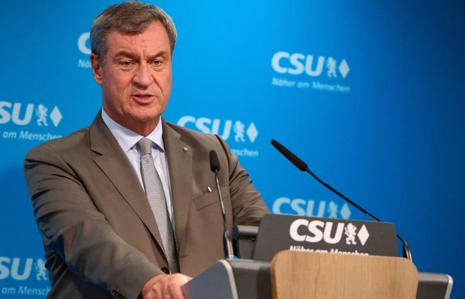 Markus Söder (CSU) warnt mit Blick auf die AfD vor einem Scheitern der Bundesregierung.<span class='image-autor'>Sven Hoppe/dpa</span>