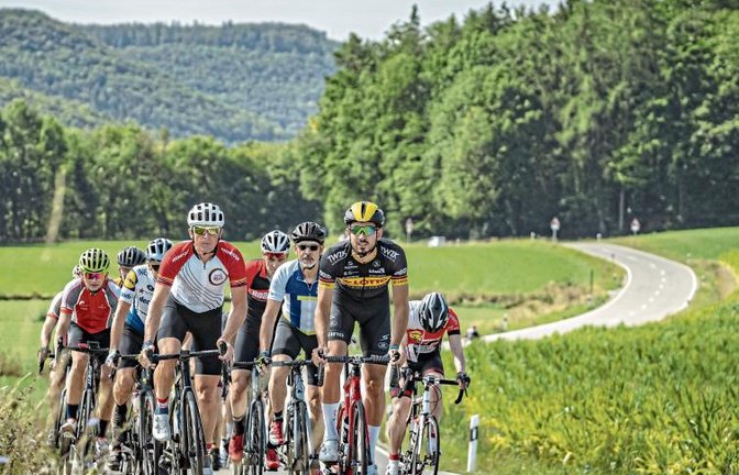 Das Jedermannrennen der Deutschland-Tour führt dieses Jahr durch die Fränkische Schweiz nördlich von Nürnberg. Foto: GFR/Angerer
