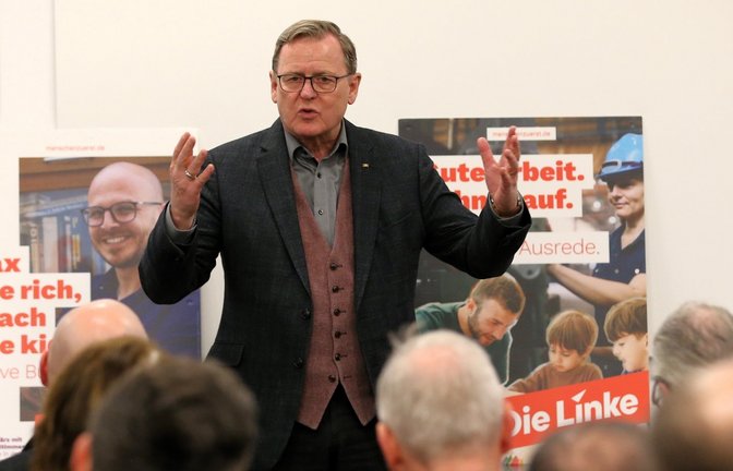 Ein Freund der klaren Worte: Bundestagsvizepräsident Bodo Ramelow bei seinem Auftritt in der Vaihinger Verkehrswacht.  <span class='image-autor'>Foto: Küppers</span>