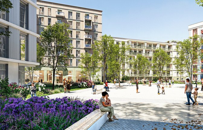 Noch ist es eine unverbindliche Illustration der Pläne, aber so stellt sich die Nokera AG Wohnungen auf dem Eiermann-Campus in Stuttgart-Vaihingen vor.<span class='image-autor'>Foto: &nbsp;</span>
