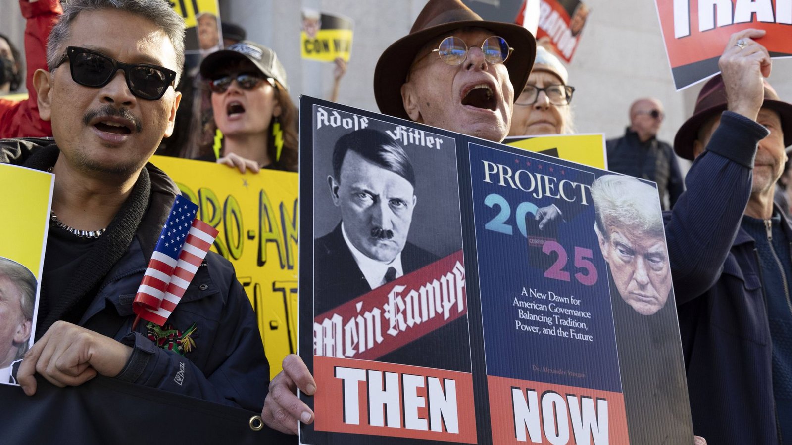 Finsteres Echo aus der Vergangenheit: Anti-Trump-Proteste in New York gegen die autoritäre Unterwanderung der DemokratieFoto: IMAGO/ZUMA Press Wire