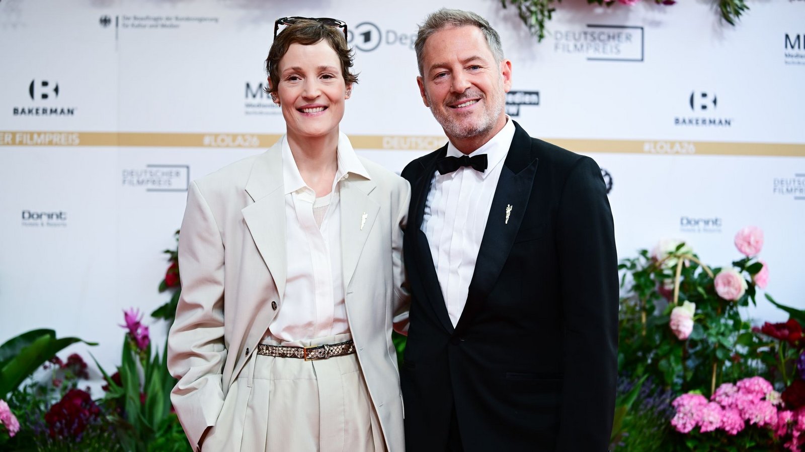 Das Präsidenten-Duo der Deutschen Filmakademie, Vicky Krieps und Florian Gallenberger. (Archivbild)Foto: Sebastian Christoph Gollnow/dpa