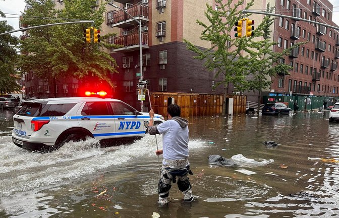 Heftiger Regen hat in New York City für Überschwemmungen gesorgt.<span class='image-autor'>Foto:  Jake Offenhartz/dpa</span>