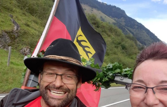 Edgar und Karin Fischer auf der WM-Fahrt.