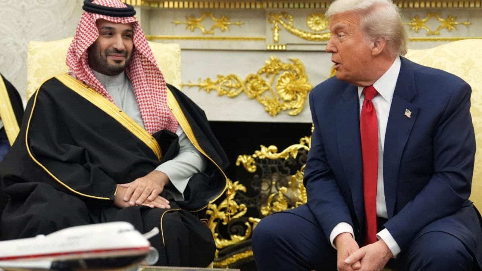 Kommen gut miteinander aus: Saudi-Arabiens Kronprinz Mohammed bin Salman (l.) und US-Präsident Donald Trump, hier bei einem Treffen im Weißen Haus.Evan Vucci/AP/dpa Kommen gut miteinander aus: Saudi-Arabiens Kronprinz Mohammed bin Salman (l.) und US-Präsident Donald Trump, hier bei einem Treffen im Weißen Haus.Evan Vucci/AP/dpa