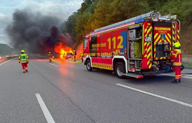 Auf der A81 bei Ehingen fing das Auto Feuer.<span class='image-autor'>SDMG</span>