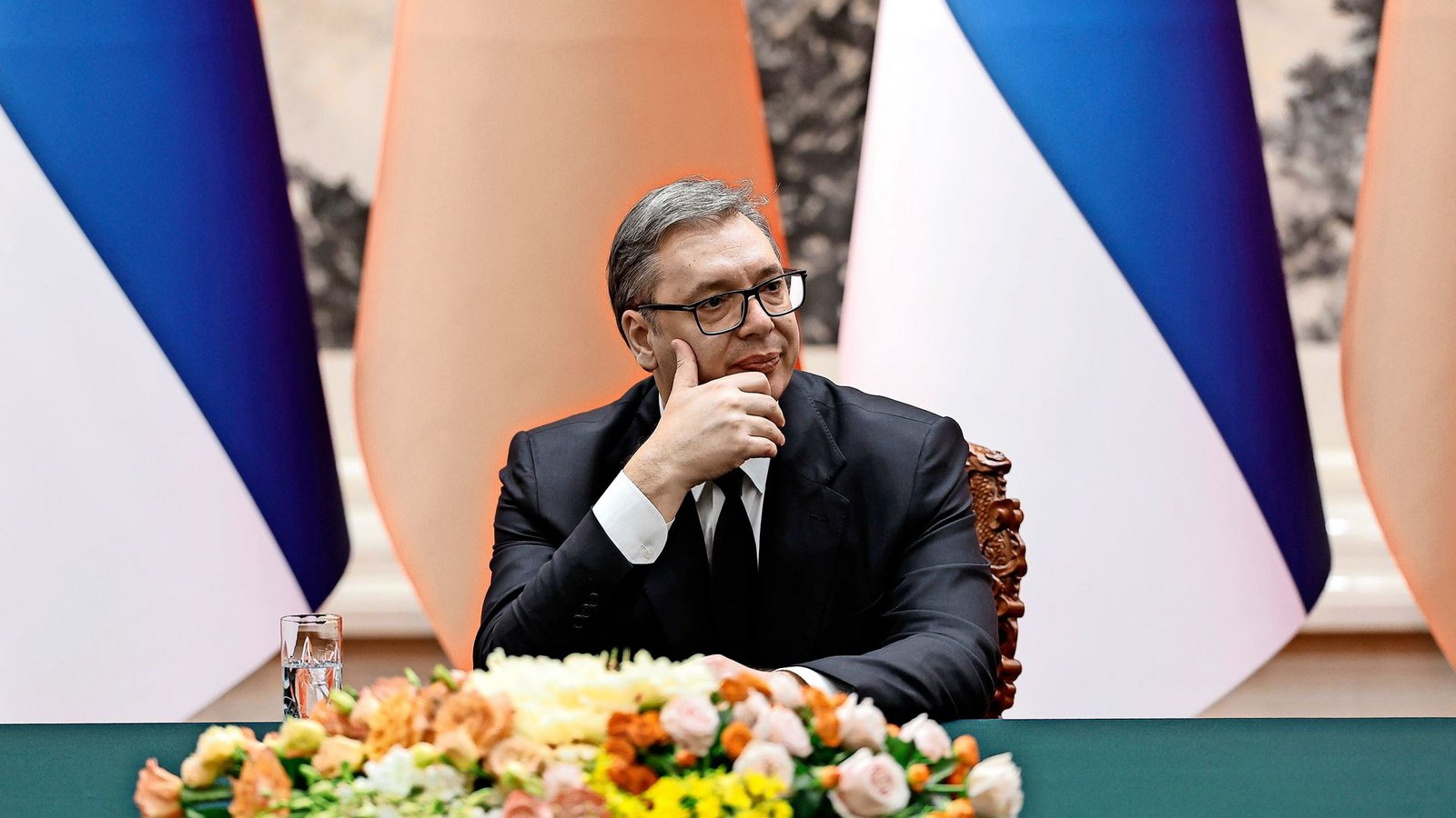 Der serbische Präsident Aleksandar Vucic. Demonstranten fordern seinen Rücktritt (Archivfoto).Foto: Tingshu Wang/Pool Reuters via AP/Tingshu Wang