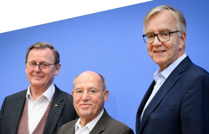 Die „Silberlocken“ der Linken, Bodo Ramelow, Gregor Gysi, Dietmar Bartsch, waren ein Wahlkampfschlager der Partei.<span class='image-autor'>Foto: dpa/Bernd von Jutrczenka</span>