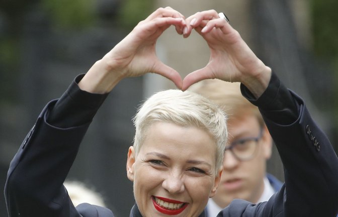 Maria Kalesnikava im August 2020 in Minsk.<span class='image-autor'>Foto: dpa/Dmitri Lovetsky</span>