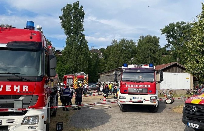 Einsatz auf dem Freizeitgelände nahe der Enz.  <span class='image-autor'>Foto: Feuerwehr Enzweihingen</span>