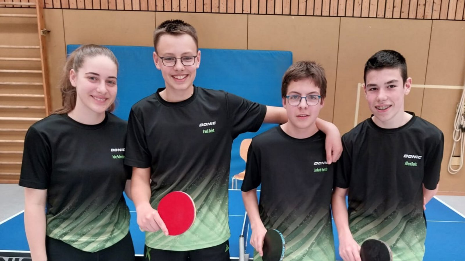 Kreisliga-Meister (von links): Jule Schreiber, Paul Feist, Jakob Hettler und Alen Baric. Foto: privat