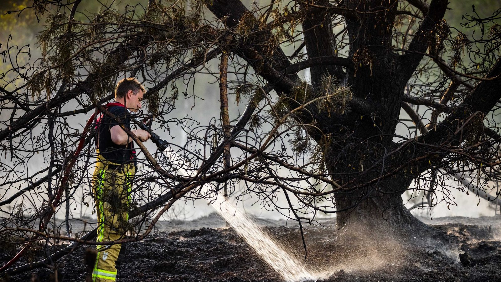 Zur Bekämpfung der Flammen baten die Niederlande nach Angaben der Behörden zum ersten Mal auch andere Länder um Hilfe.Foto: Rob Engelaar/ANP/dpa