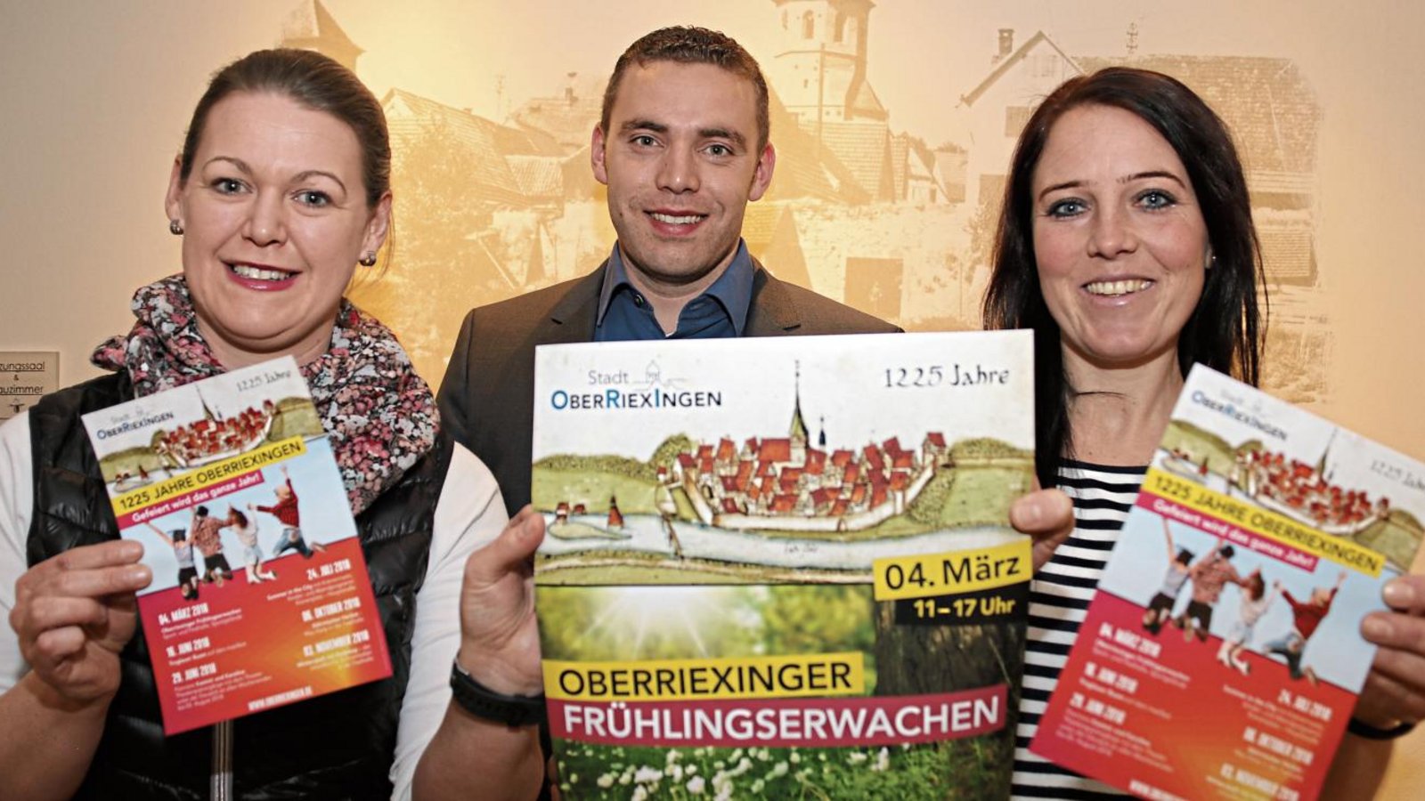 Haben das Jubiläumsprogramm in Oberriexingen auf die Beine gestellt: Susanne Grieble (von links), Bürgermeister Frank Wittendorfer und Kathrin Hüeber. Foto: Bögel