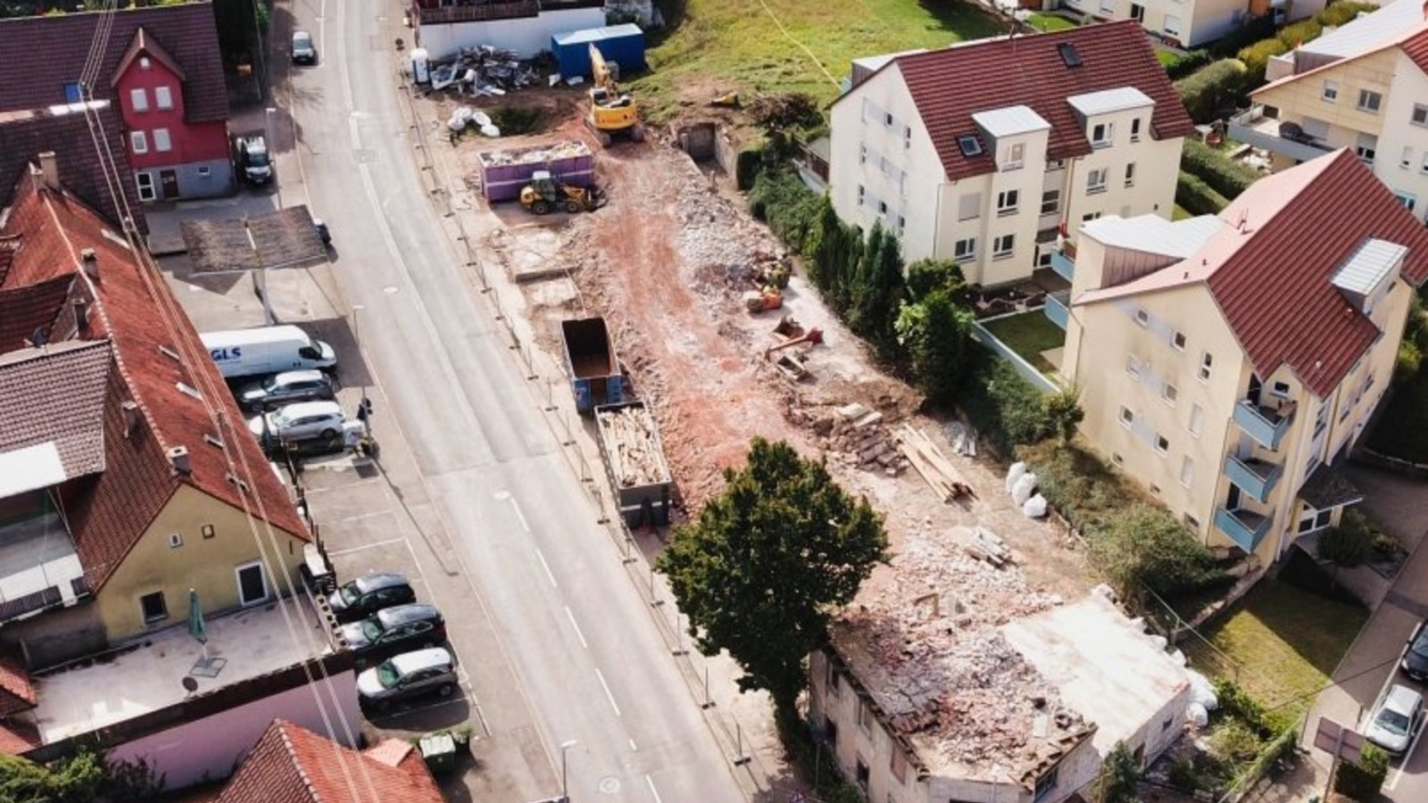 Baustelle Neubau Abriss Vaihinger Straße Sersheim Wohnbau Oberriexingen Foto:p