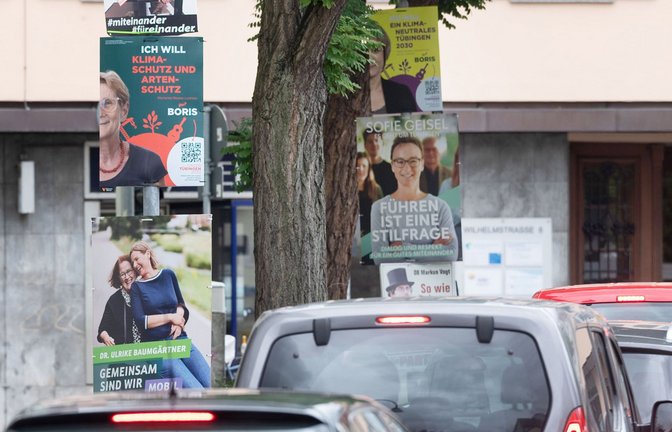 In Tübingen ist der Wahlkampf unübersehbar.<span class='image-autor'>Foto: dpa/Marijan Murat</span>
