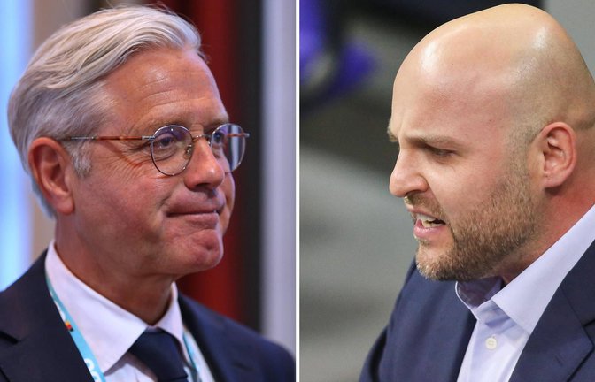 Sind selten einer Meinung: Norbert Röttgen (L) und Markus Frohnmaier.<span class='image-autor'>Foto: IMAGO/dts Nachrichtenagentur</span>