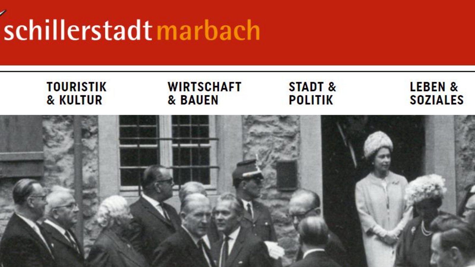Auf der Homepage der Schillerstadt Marbach ist der Queen-Besuch dokumentiert. Screenshot: sr